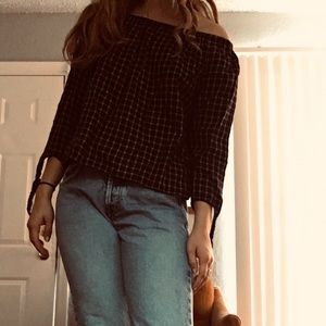 Black & white off shoulder